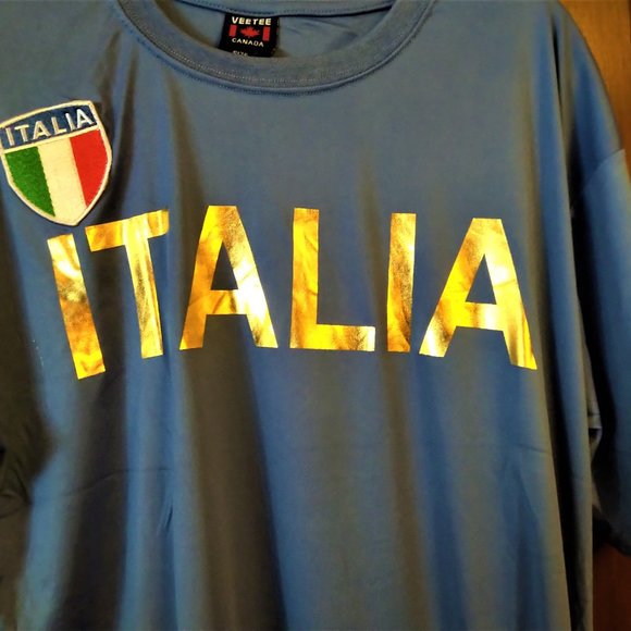 Italia Polyester T-shirt with Italian Flag Logo - Picture 2 of 2